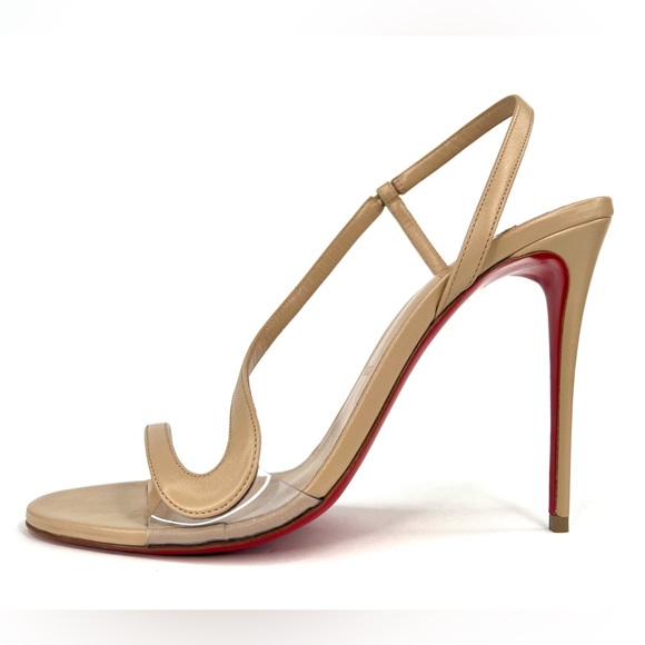 CHRISTIAN LOUBOUTIN Rosalie Nude Leather Stiletto Open Toe Sandals Size EU 41. - Picture 2 of 10
